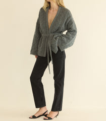 ALPINE CARDIGAN -- CHARCOAL MELANGE