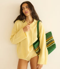 BURKE CASHMERE SWEATER -- WILD HONEYSUCKLE