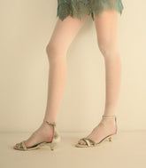 GIULIA HEEL -- DOVE PANNE VELVET