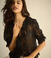 HENRI LACE TOP -- BLACK