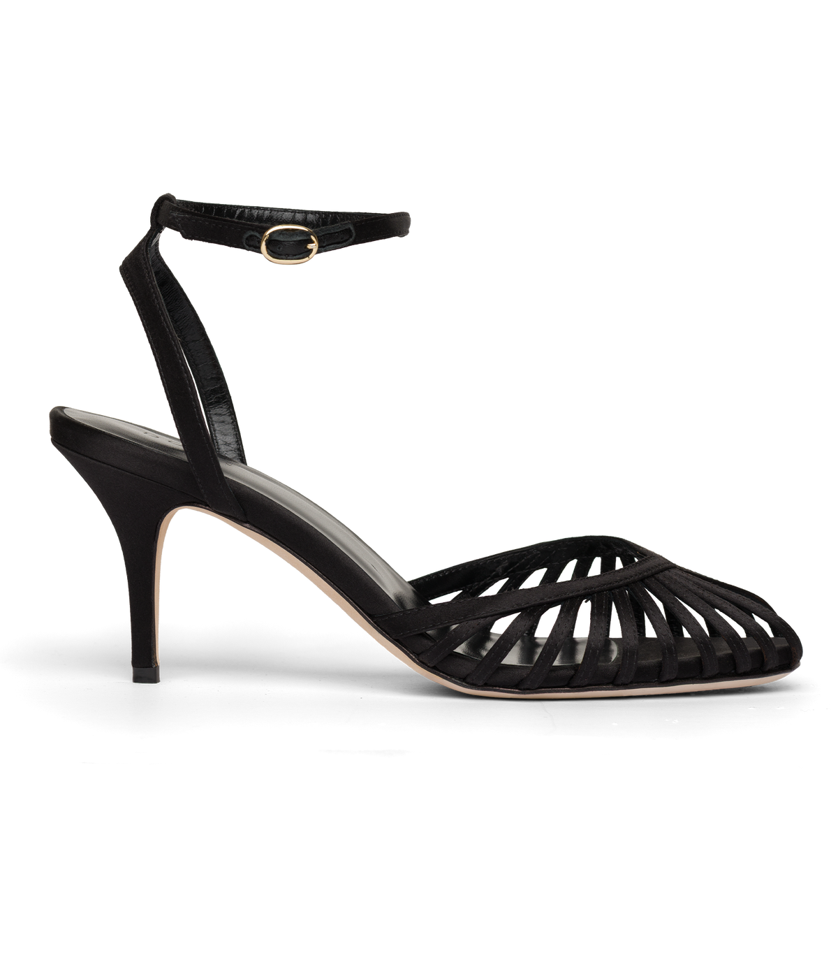 ALTEA HEEL -- BLACK SATIN