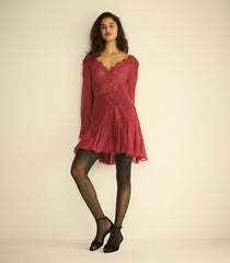 ARMANCE DRESS -- RED SNAPDRAGON