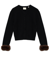 CLARA CASHMERE CARDIGAN -- BLACK