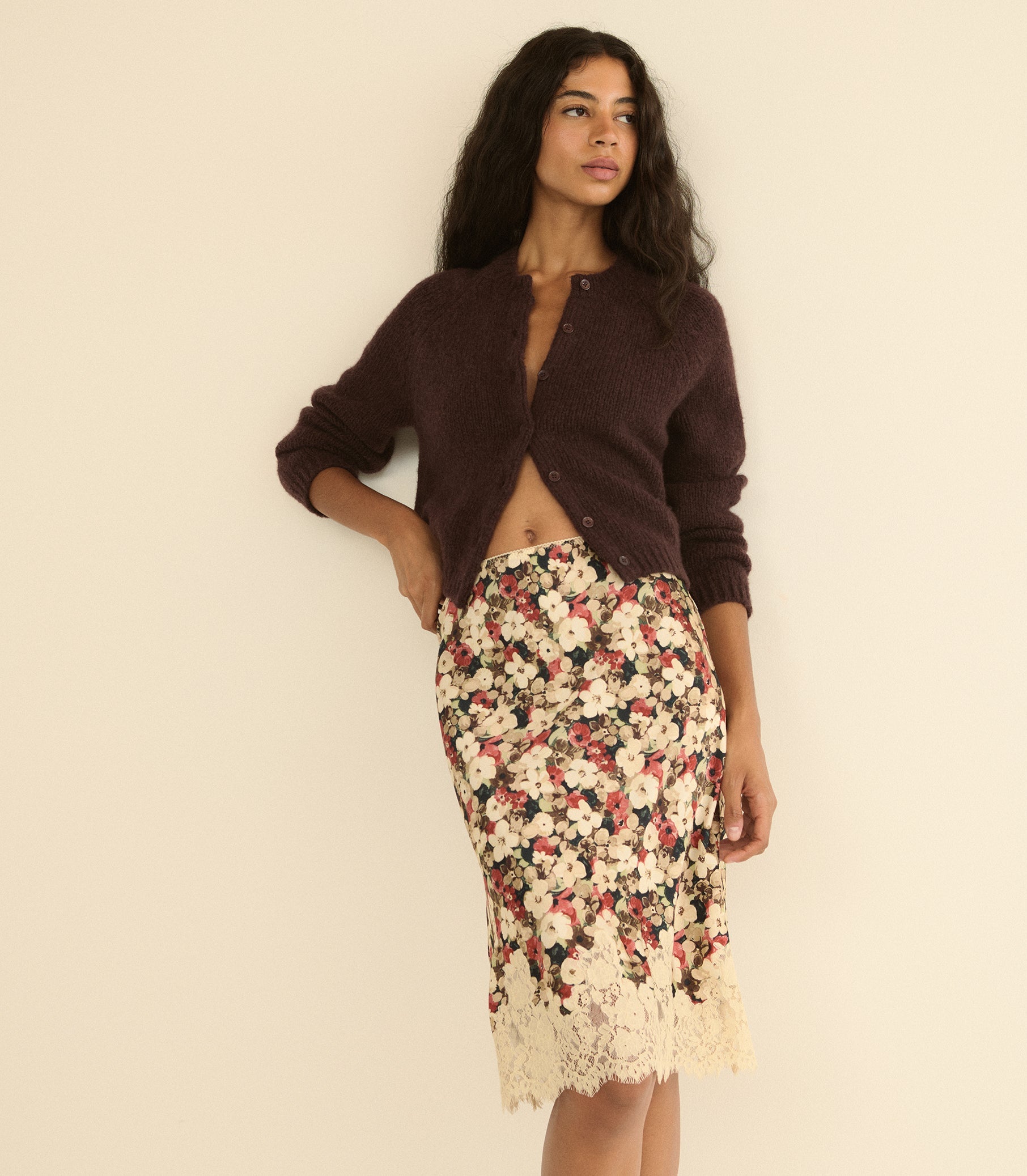 DARCY CARDIGAN -- RED UMBER