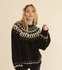 FIELD SWEATER -- BLACK ABERDEEN FAIR ISLE