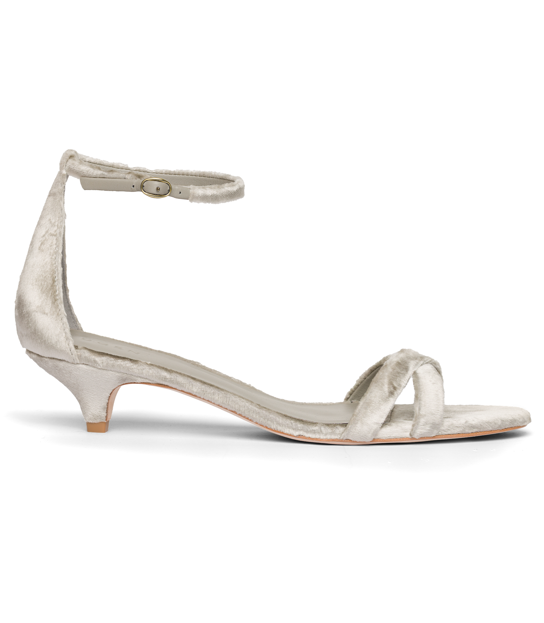 GIULIA HEEL -- DOVE PANNE VELVET
