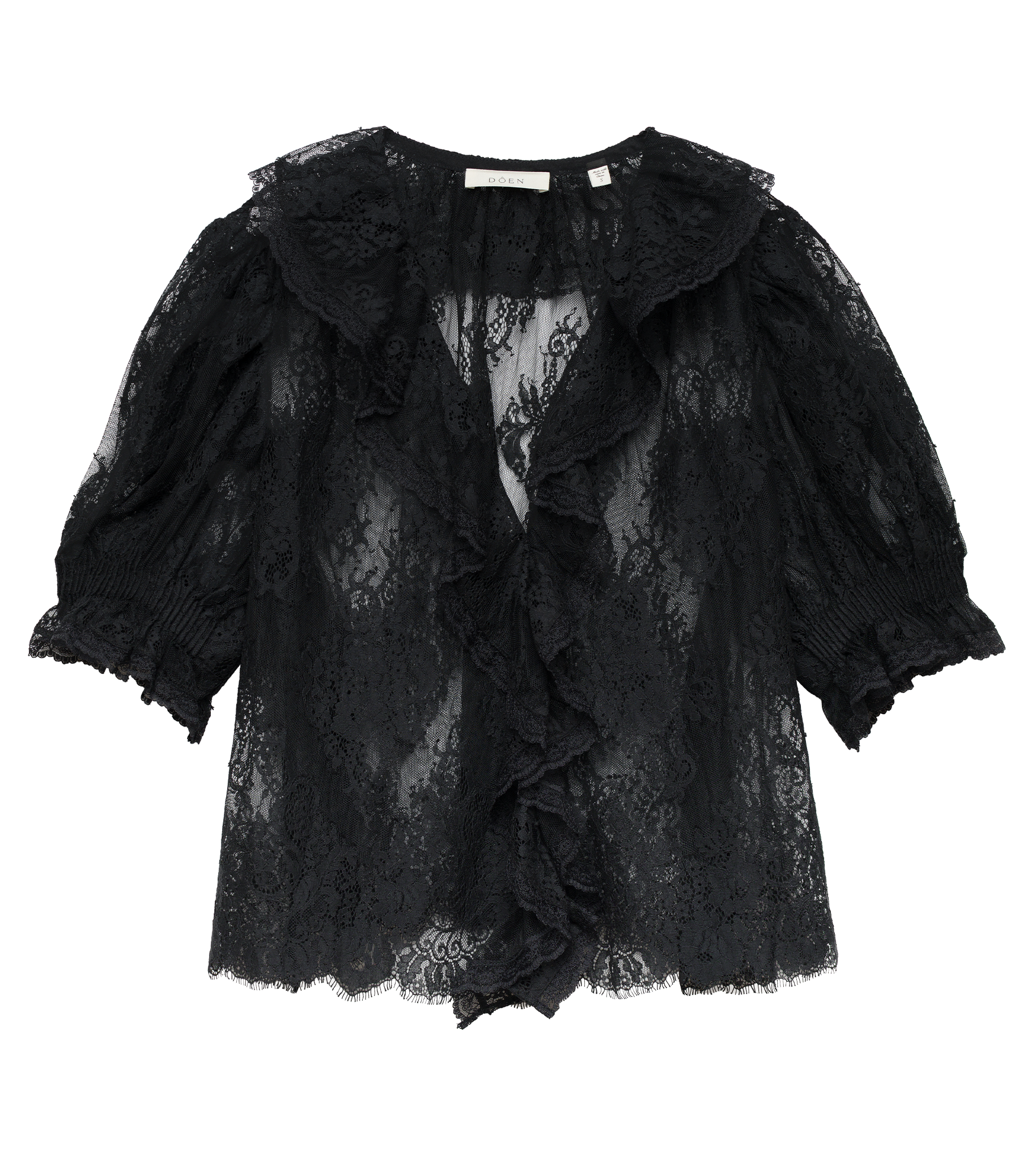 HENRI LACE TOP -- BLACK