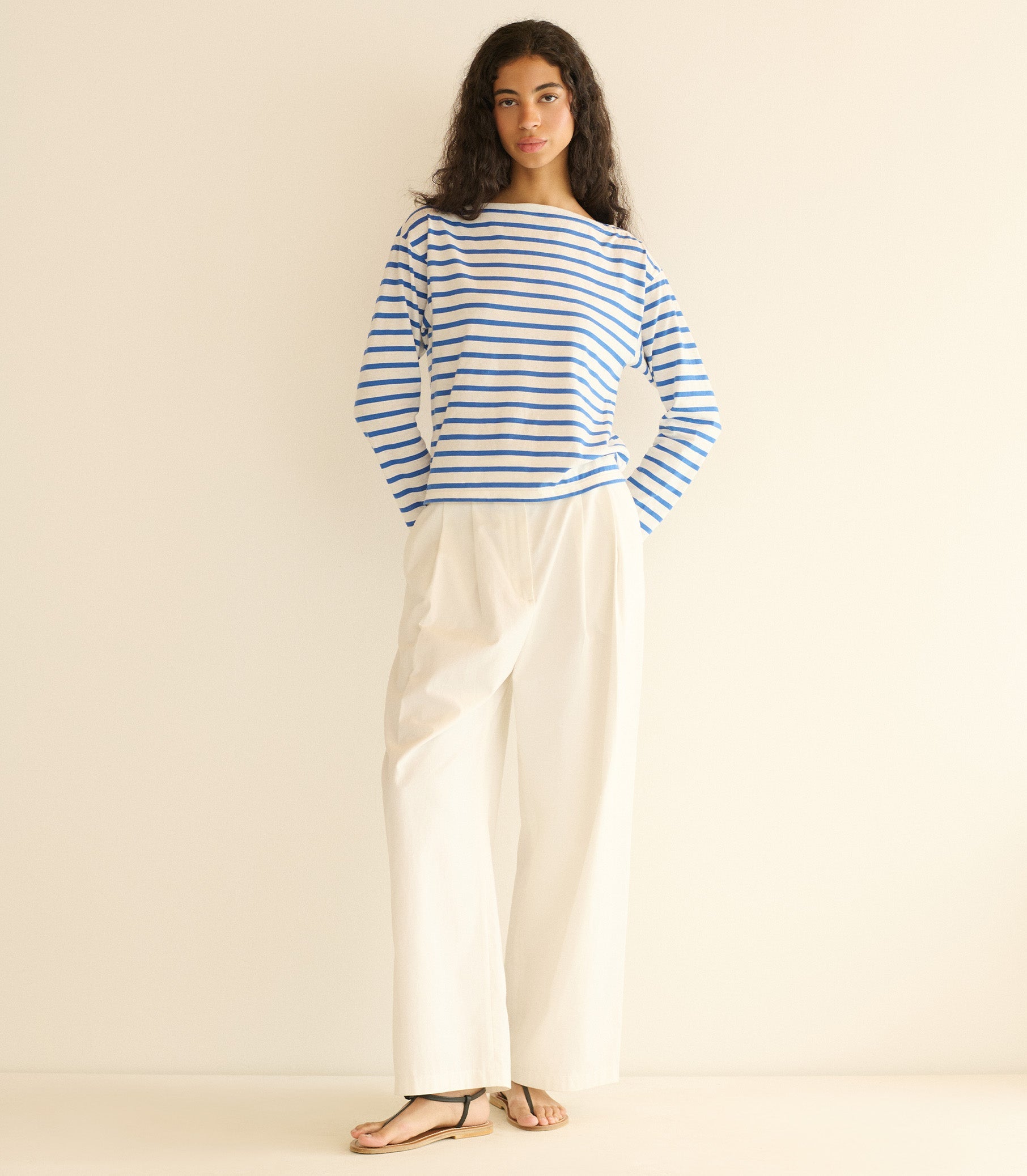 IRENE TEE -- BLEU BRETON STRIPE