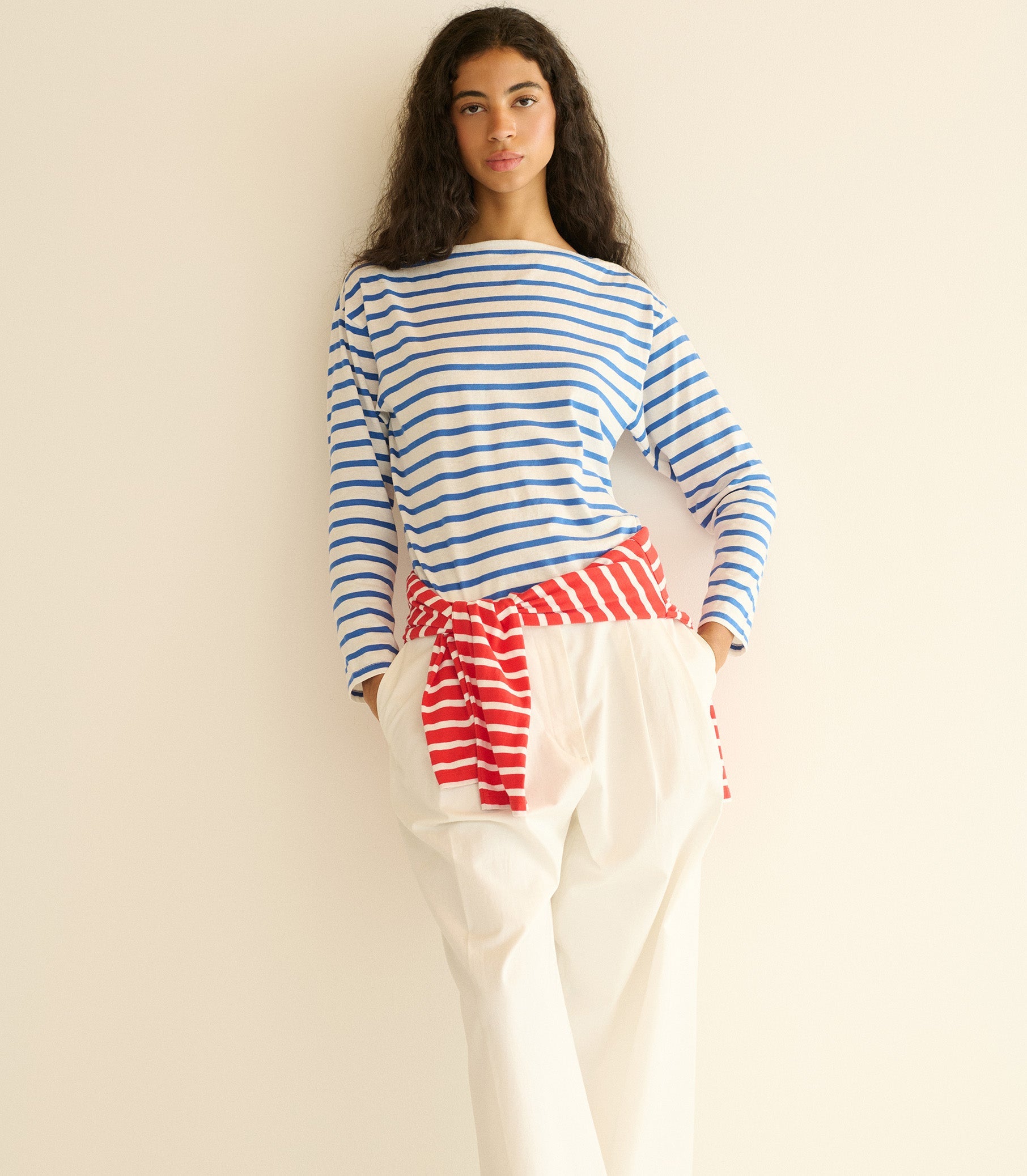 IRENE TEE -- BLEU BRETON STRIPE