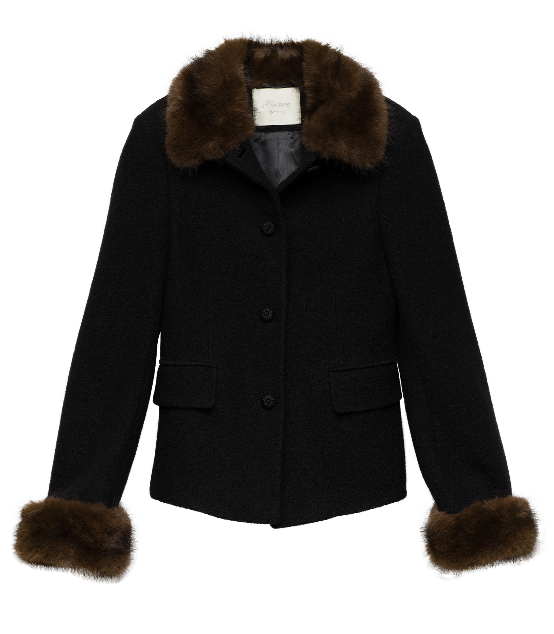 LENNON FUR JACKET -- BLACK