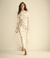 MELORA DRESS -- CREME HILLSIDE THISTLES