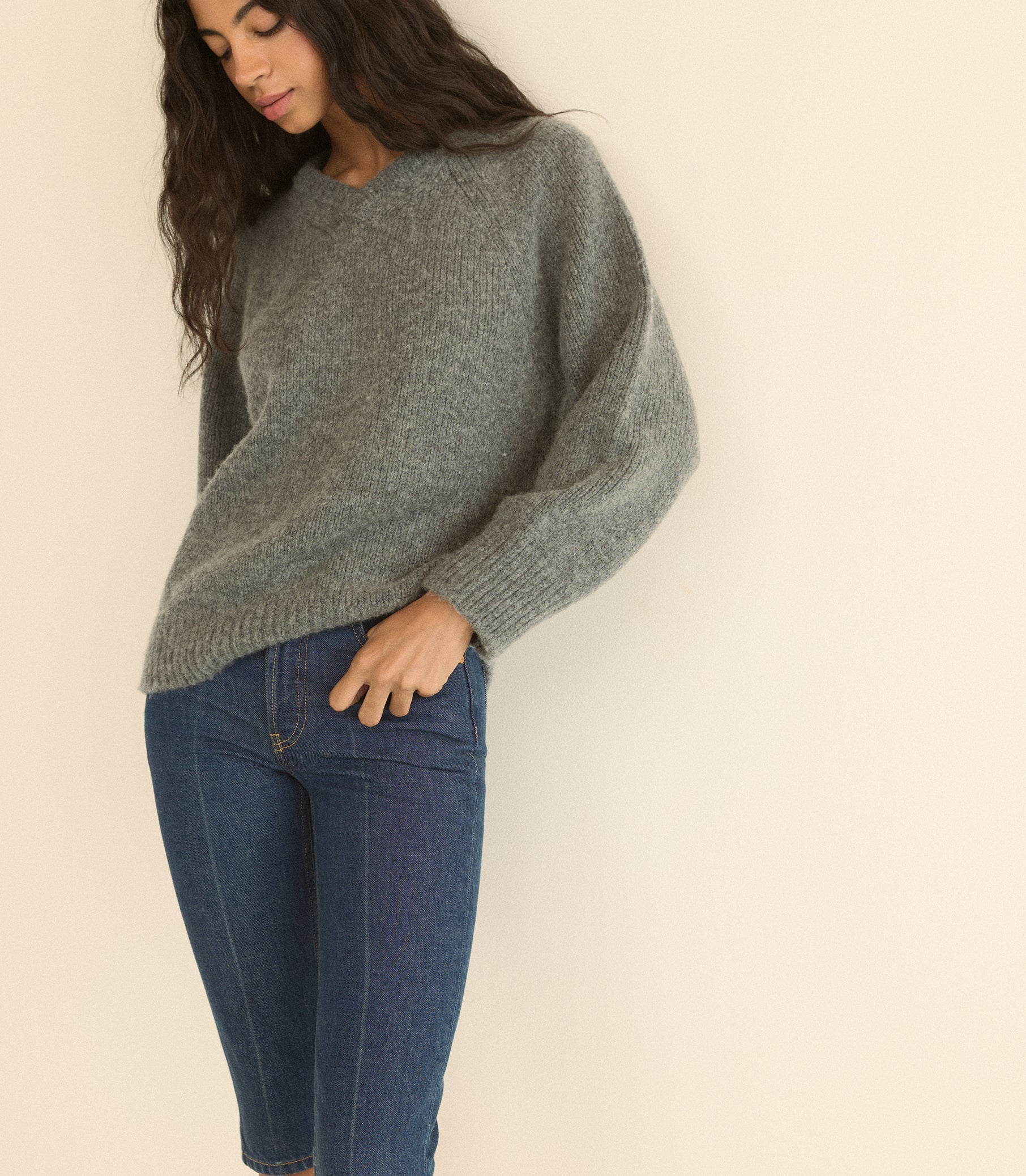 MERIT SWEATER -- CHARCOAL MELANGE