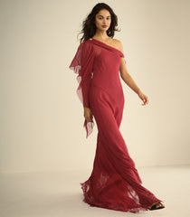 ODESSA DRESS -- RED SNAPDRAGON