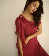ODESSA DRESS -- RED SNAPDRAGON