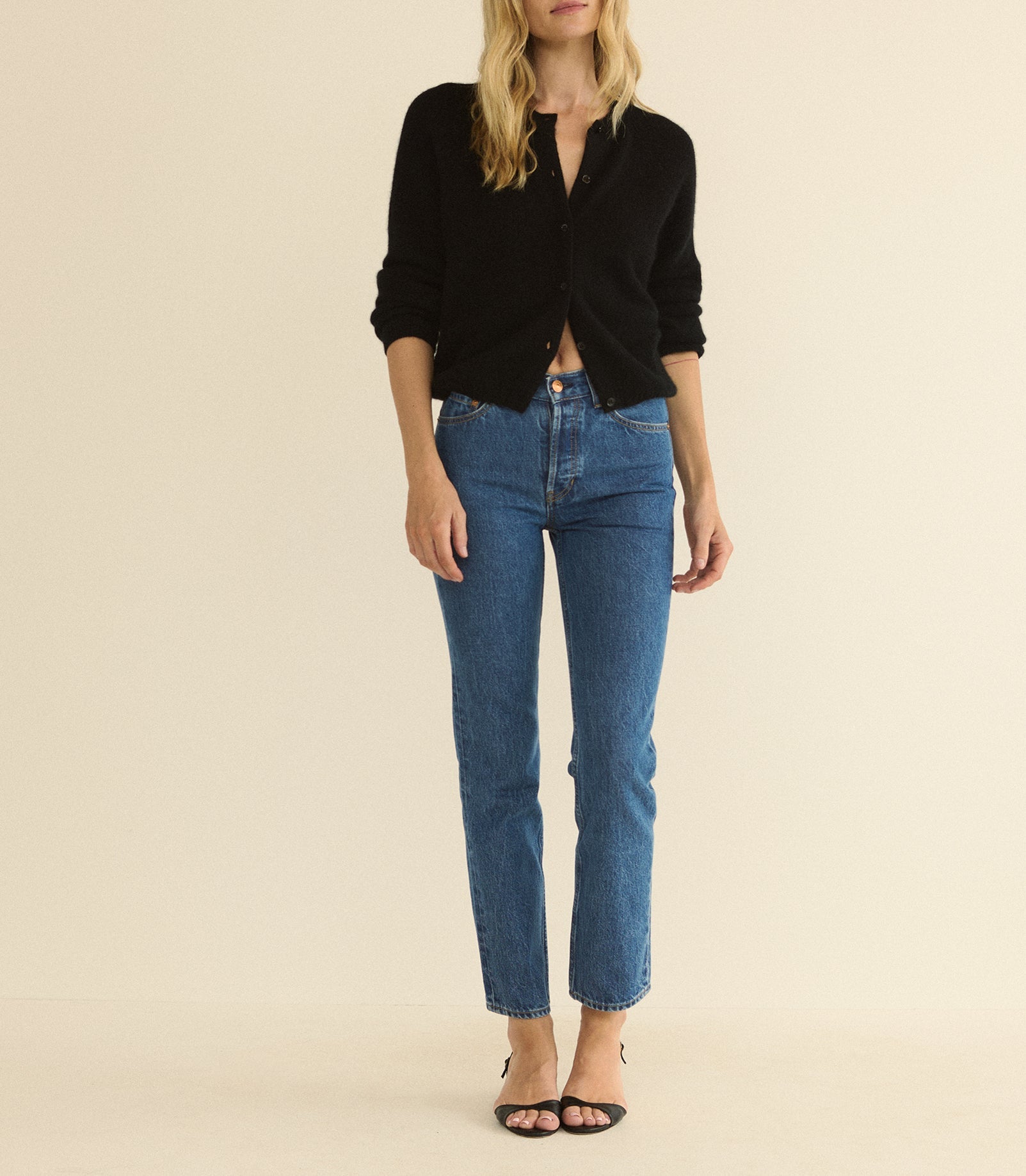 PEROLINE CASHMERE CARDIGAN -- BLACK