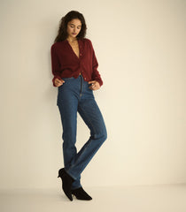 PEROLINE CASHMERE CARDIGAN -- LOIRE ROUGE