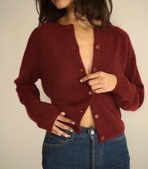 PEROLINE CASHMERE CARDIGAN -- LOIRE ROUGE