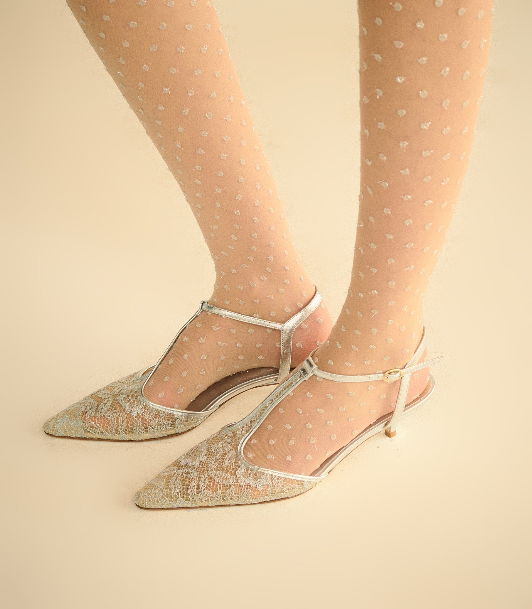 PHORA HEEL -- SILVER LACE