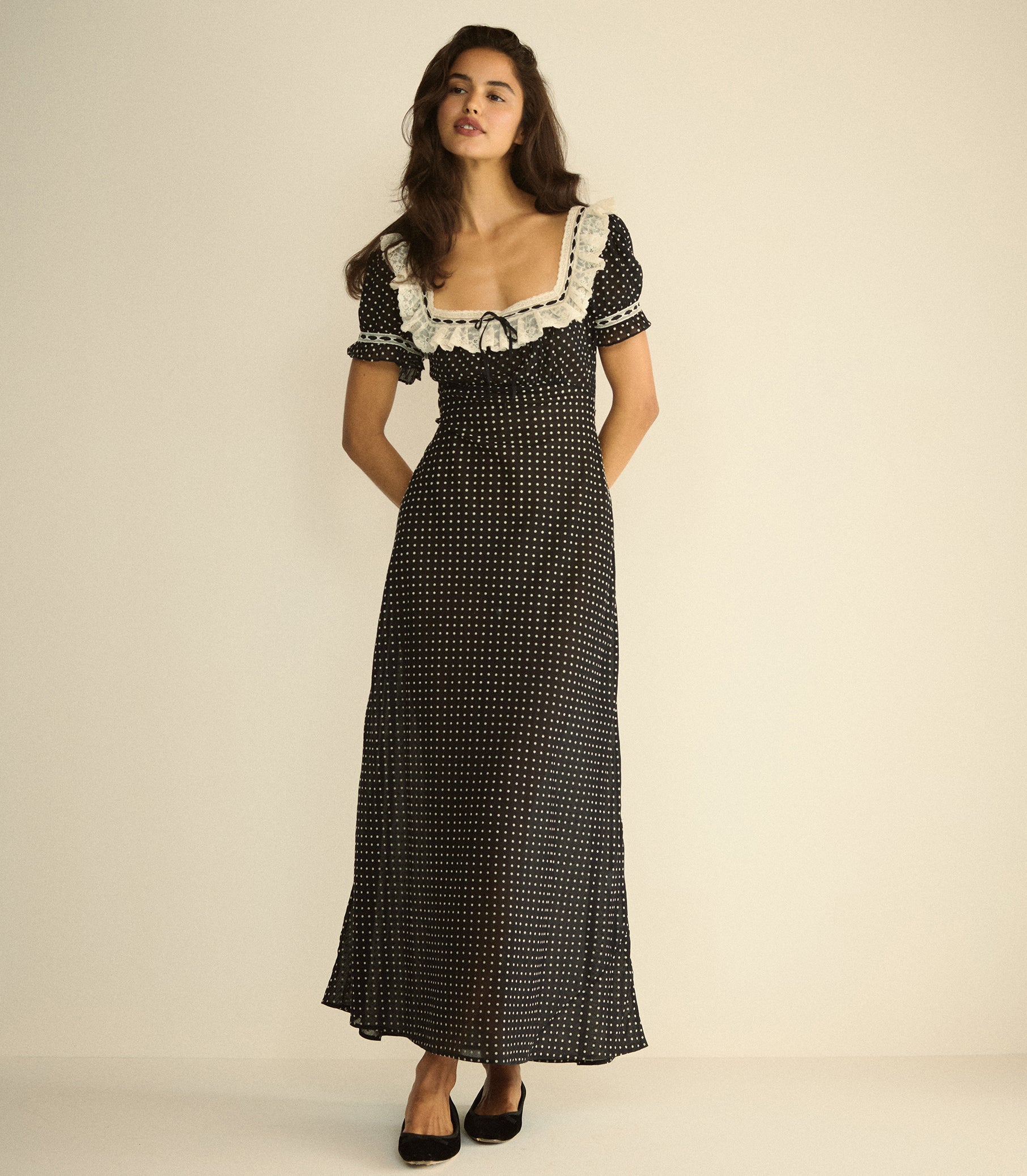 ROWAN DRESS -- NOIR DOT