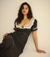 ROWAN DRESS -- NOIR DOT