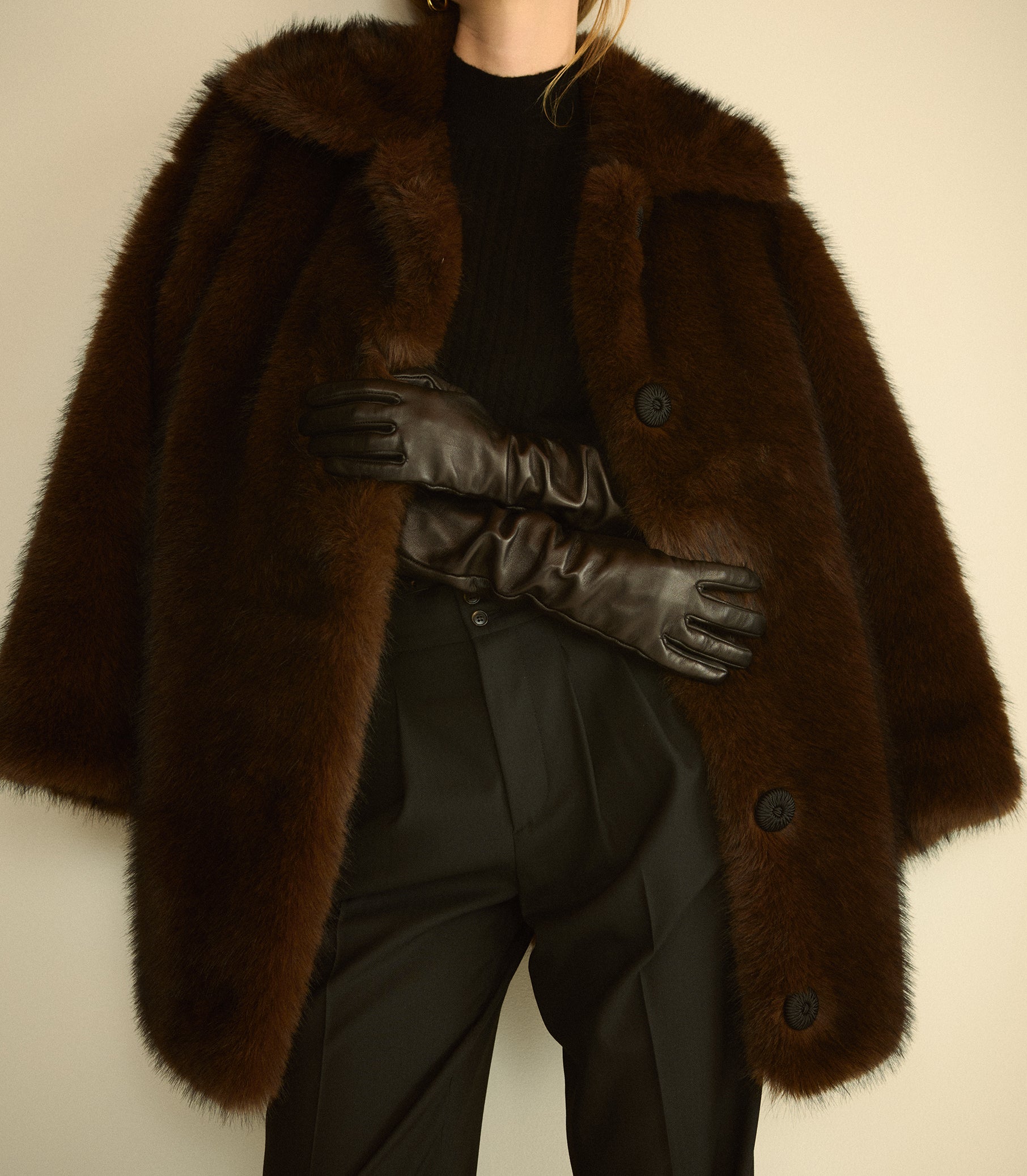 VERDI OPERA GLOVES -- BLACK LEATHER