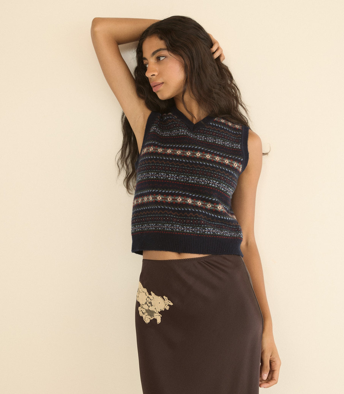 VINCENT VEST -- NAVY DASHWOOD FAIR ISLE