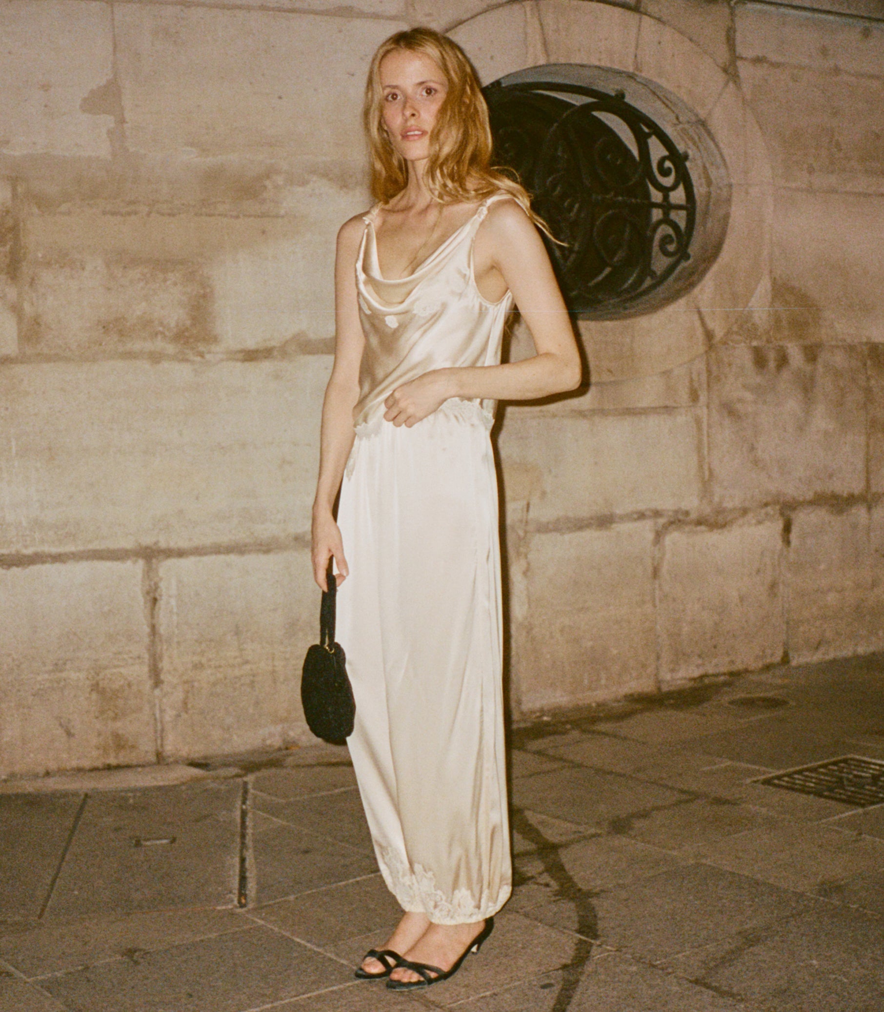 YARIA SILK SATIN PANT -- CANDLELIGHT