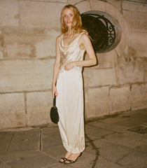 YARIA SILK SATIN PANT -- CANDLELIGHT