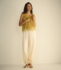 YARIA SILK SATIN PANT -- CANDLELIGHT